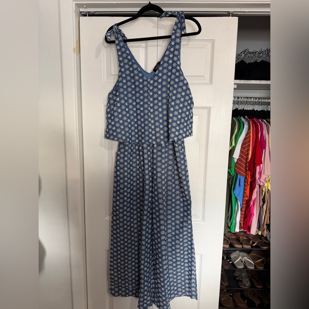 GiGio Blue Floral Jumpsuit